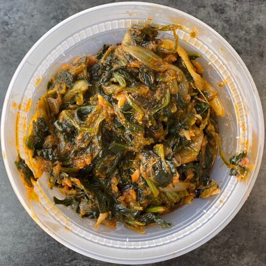 Asante's spinach stew