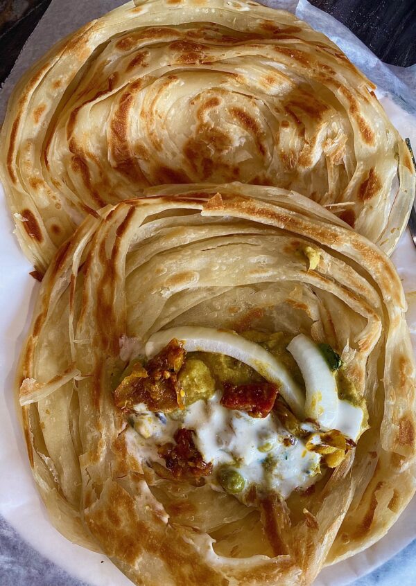 Malabar paratha with korma